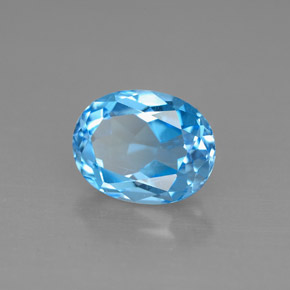 Topazio naturale blu da 2,52 ct, taglio ovale, VS
