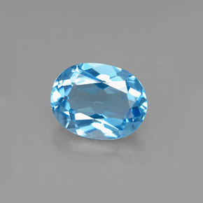 Topazio naturale blu da 2,22 ct, taglio ovale, VS