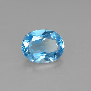 Topazio naturale blu da 2,22 ct, taglio ovale, VS