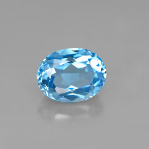 Topazio naturale blu da 2,66 ct, taglio ovale, VS