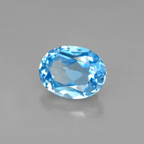 Topazio naturale blu da 2,66 ct, taglio ovale, VS