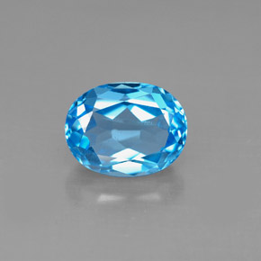 Topazio naturale blu da 2,64 ct, taglio ovale, VS