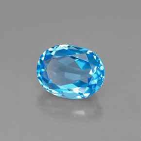 Topazio naturale blu da 2,64 ct, taglio ovale, VS