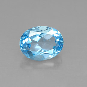 Topazio naturale blu da 2,53 ct, taglio ovale, VS