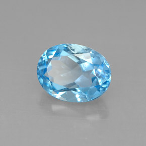 Topazio naturale blu da 2,53 ct, taglio ovale, VS