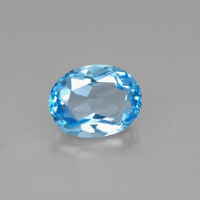 Topazio naturale blu da 2,37 ct, taglio ovale, VS