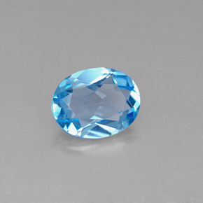 Topazio naturale blu da 2,11 ct, taglio ovale, VS