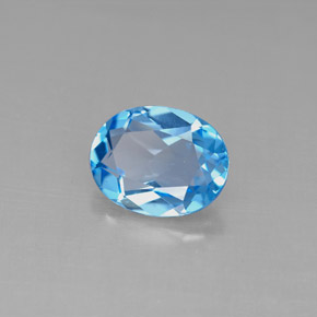 Topazio naturale blu da 2,11 ct, taglio ovale, VS