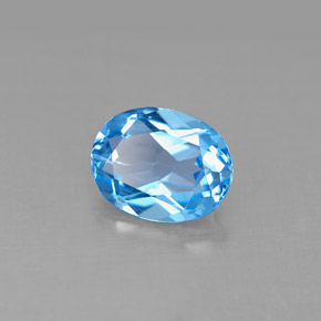 Topazio naturale blu da 2,18 ct, taglio ovale, VS