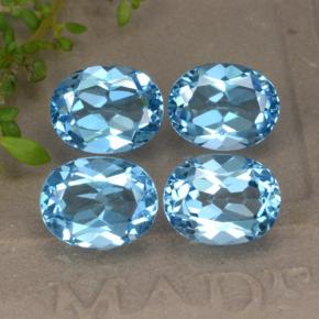 Topazio naturale blu da 9,36 ct, taglio ovale, VVS-VS