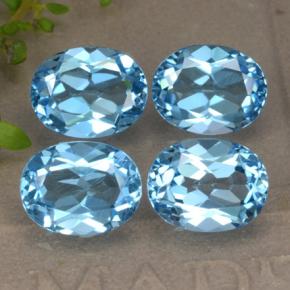 Topazio naturale blu da 9,36 ct, taglio ovale, VVS-VS