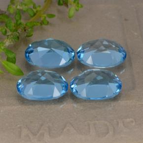 Topazio naturale blu da 9,36 ct, taglio ovale, VVS-VS