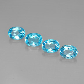 Topazio naturale blu da 10,39 ct, taglio ovale, VVS-VS