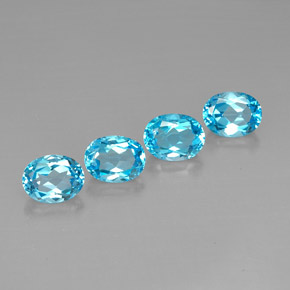 Topazio naturale blu da 10,39 ct, taglio ovale, VVS-VS
