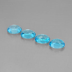 Topazio naturale blu da 10,39 ct, taglio ovale, VVS-VS