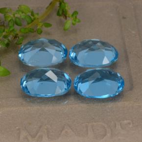 Topazio naturale blu da 9,12 ct, taglio ovale, VVS-VS