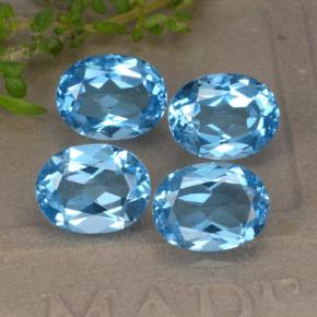 Topazio naturale blu da 9,40 ct, taglio ovale, VVS-VS