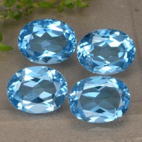 Topazio naturale blu da 9,40 ct, taglio ovale, VVS-VS