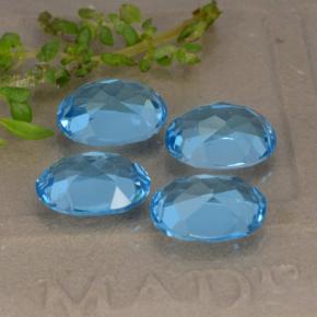 Topazio naturale blu da 9,40 ct, taglio ovale, VVS-VS