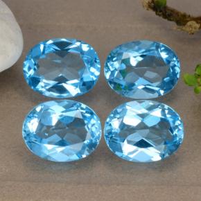 Topazio naturale blu da 8,92 ct, taglio ovale, VVS-VS