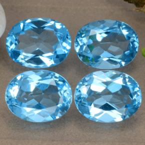 Topazio naturale blu da 8,92 ct, taglio ovale, VVS-VS
