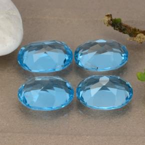 Topazio naturale blu da 8,92 ct, taglio ovale, VVS-VS