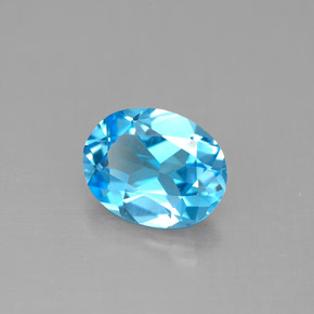 Topazio naturale blu da 1,91 ct, taglio ovale, VVS-VS