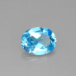 Topazio naturale blu da 1,91 ct, taglio ovale, VVS-VS