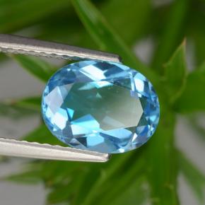 Topazio naturale blu da 2,39 ct, taglio ovale, VS