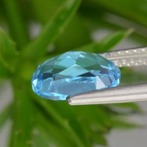 Topazio naturale blu da 2,39 ct, taglio ovale, VS