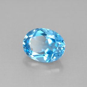 Topazio naturale blu da 2,40 ct, taglio ovale, VS