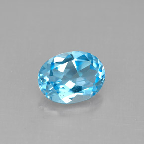 Topazio naturale blu da 2,12 ct, taglio ovale, VVS-VS