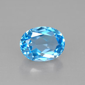 Topazio naturale blu da 2,48 ct, taglio ovale, VVS-VS