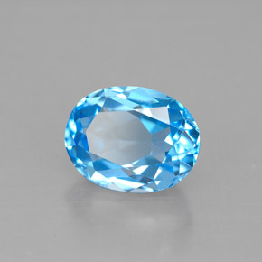 Topazio naturale blu da 2,48 ct, taglio ovale, VVS-VS