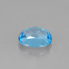 Topazio naturale blu da 2,48 ct, taglio ovale, VVS-VS