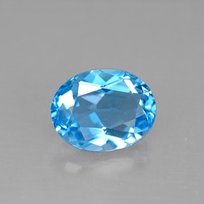 Topazio naturale blu da 2,37 ct, taglio ovale, VS