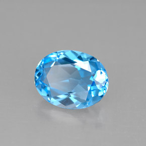 Topazio naturale blu da 2,37 ct, taglio ovale, VS