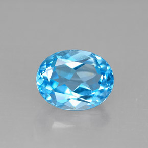 Topazio naturale blu da 2,34 ct, taglio ovale, VS