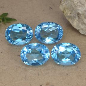 Topazio naturale blu da 10,33 ct, taglio ovale, VVS-VS