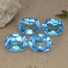 Topazio naturale blu da 10,33 ct, taglio ovale, VVS-VS
