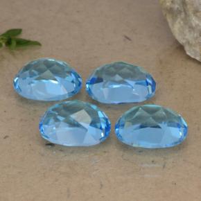 Topazio naturale blu da 10,33 ct, taglio ovale, VVS-VS