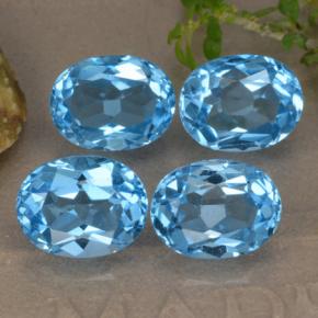 Topazio naturale blu da 10,68 ct, taglio ovale, VVS-VS