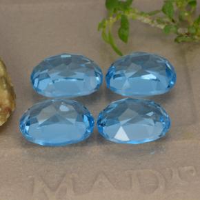 Topazio naturale blu da 10,68 ct, taglio ovale, VVS-VS