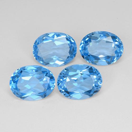 Topazio naturale blu da 10,25 ct, taglio ovale, VVS-VS