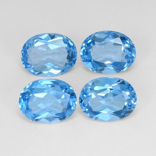 Topazio naturale blu da 10,25 ct, taglio ovale, VVS-VS
