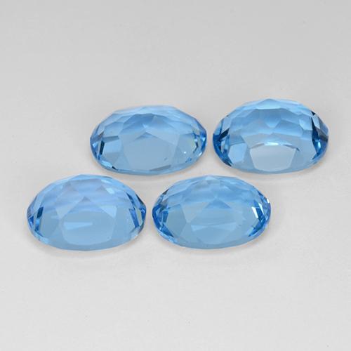 Topazio naturale blu da 10,25 ct, taglio ovale, VVS-VS