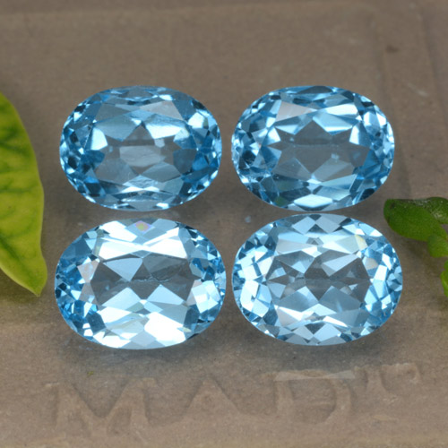 Topazio naturale blu da 10,54 ct, taglio ovale, VVS-VS