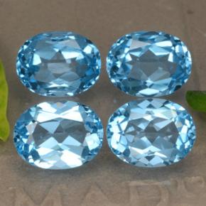 Topazio naturale blu da 10,54 ct, taglio ovale, VVS-VS