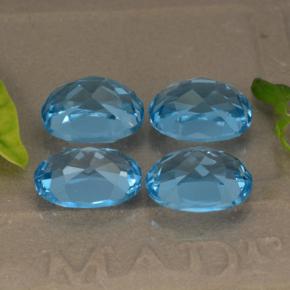 Topazio naturale blu da 10,54 ct, taglio ovale, VVS-VS