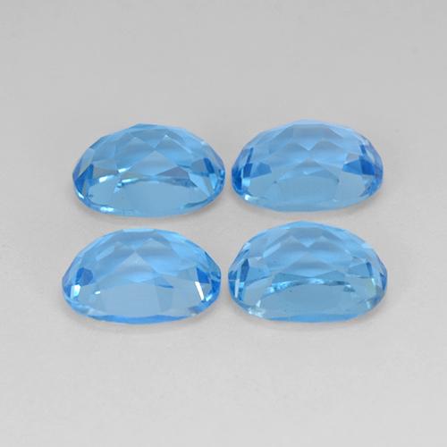 Topazio naturale blu da 10,89 ct, taglio ovale, VVS-VS